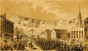 Image of Lowell St. and Congretl. Church, S. Danvers contained in Proceedings at the Reception and Dinner in Honor of George Peaboy, Esq., of London, by the Citizens of the Old Town of Danvers, October 9, 1856