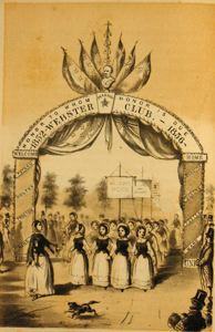 Image of Arch Erected by the Webster Club / Main St. S Danvers contained in Proceedings at the Reception and Dinner in Honor of George Peaboy, Esq., of London, by the Citizens of the Old Town of Danvers, October 9, 1856