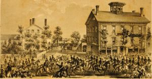 Image of Village Bank and Residence of Samuel Preston Esq. Danvers contained in Proceedings at the Reception and Dinner in Honor of George Peaboy, Esq., of London, by the Citizens of the Old Town of Danvers, October 9, 1856