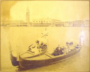 Image of Franklin B. Simmons and Mrs. Ella...Simmons in a Gondola...