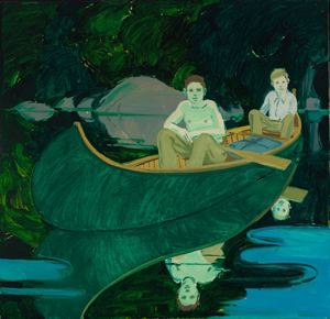 Image of Two Boys in a Canoe
