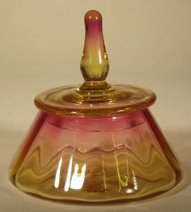 Image of Amberina Covered Sugar Bowl